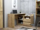 Biurko narożne craft komputerowe Delta szuflady wizualizacja