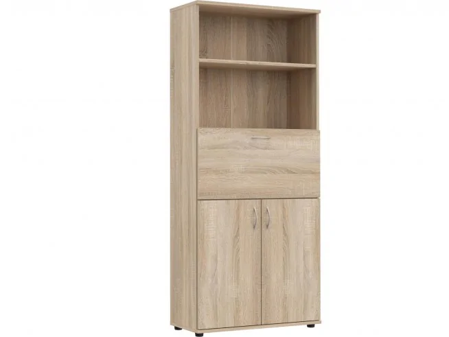 Regał do biura z drzwiczkami półkami barek S5 biały, sonoma, wenge, dąb craft
