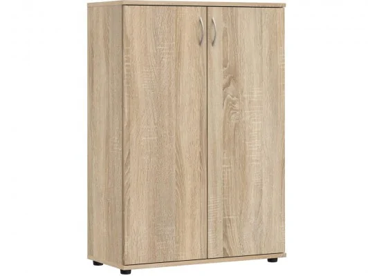 Regał z drzwiczkami zamykany biurowy S39 biały, sonoma, wenge, dąb craft