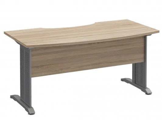 Biurko z metalowymi nogami biurowe S73 białe, sonoma, wenge