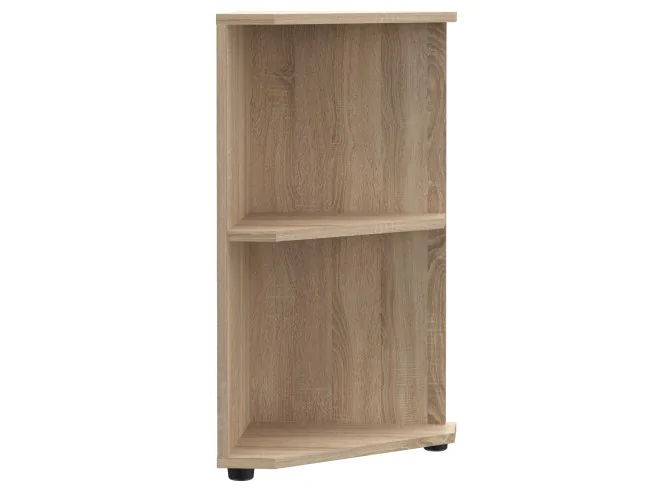 Regał biurowy narożny z półkami otwarty S52 biały, sonoma, wenge, dąb craft
