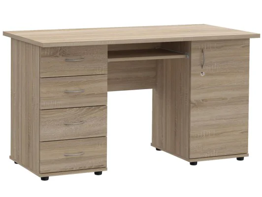 Biurko komputerowe z szufladami i drzwiczkami S67 białe, sonoma, wenge, dąb craft