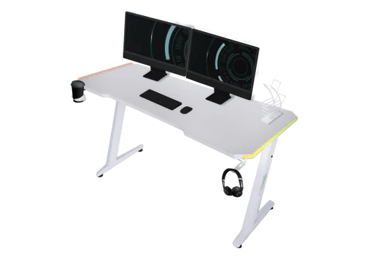 Biurko gamingowe GameShark Zeo White Białe