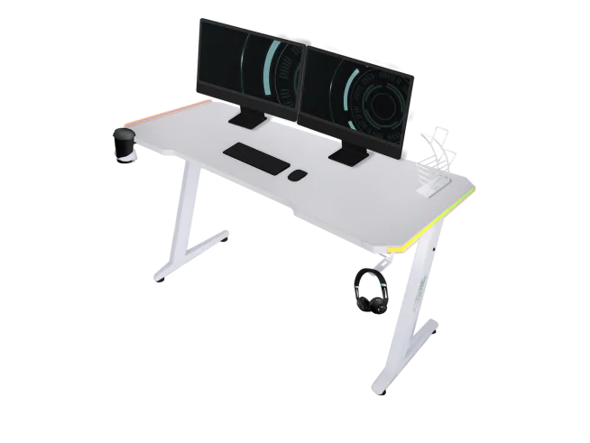Biurko gamingowe GameShark Zeo White Białe