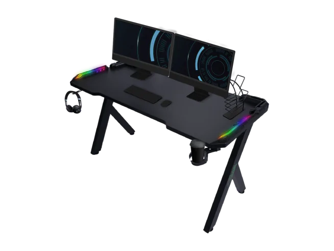 Biurko gamingowe GameShark Y-Striker Czarne