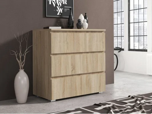 Nowoczesna komoda z szufladami NEO 80 biała, sonoma, wenge