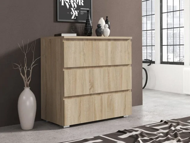 Nowoczesna komoda z szufladami NEO 80 biała, sonoma, wenge