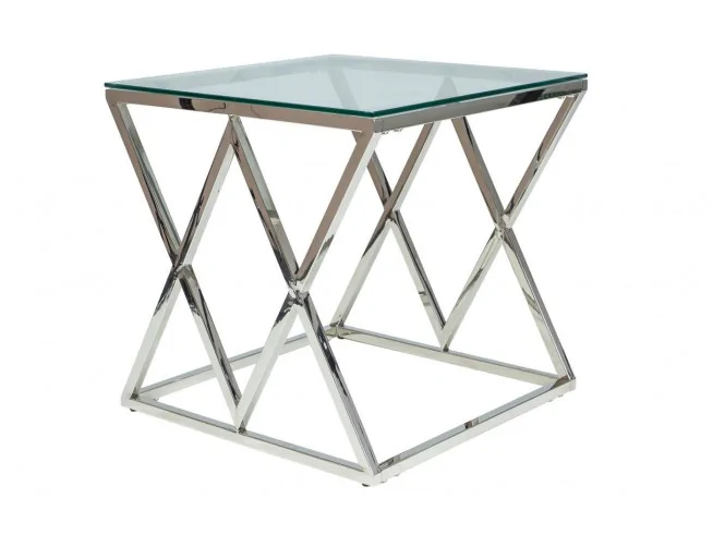 Stolik szklany chromowany glamour Lapis