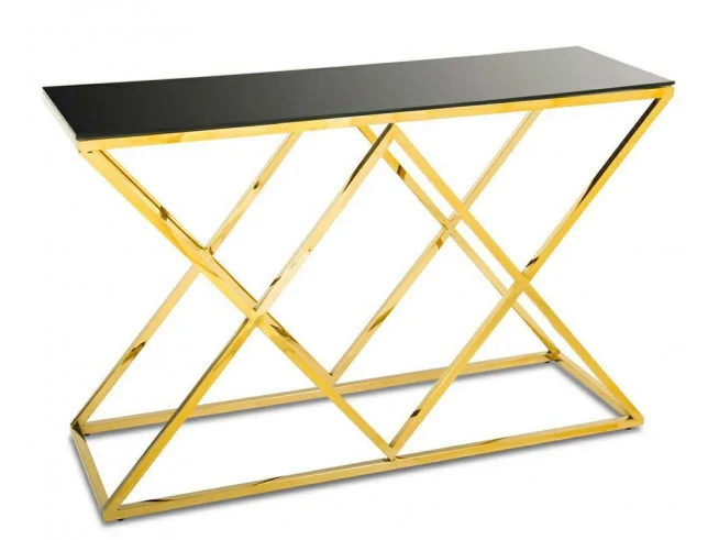Designerska Konsola Lapis Złoto-Czarna