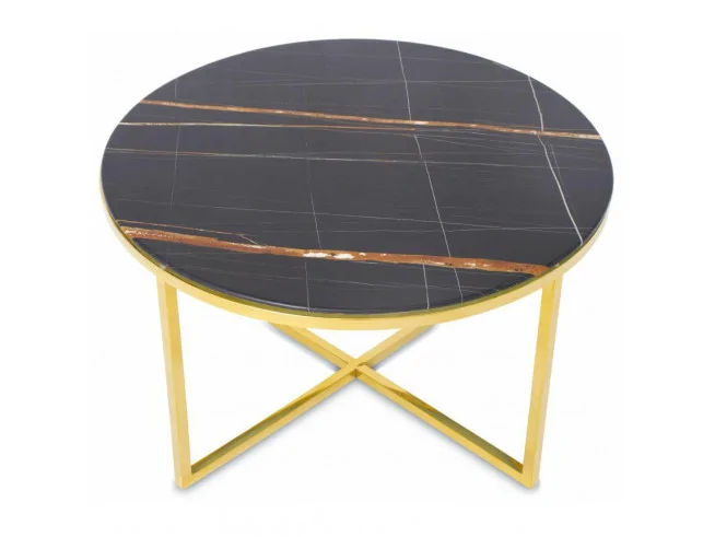 Stolik kawowy Vertigo Złoto-Czarny 80 cm
