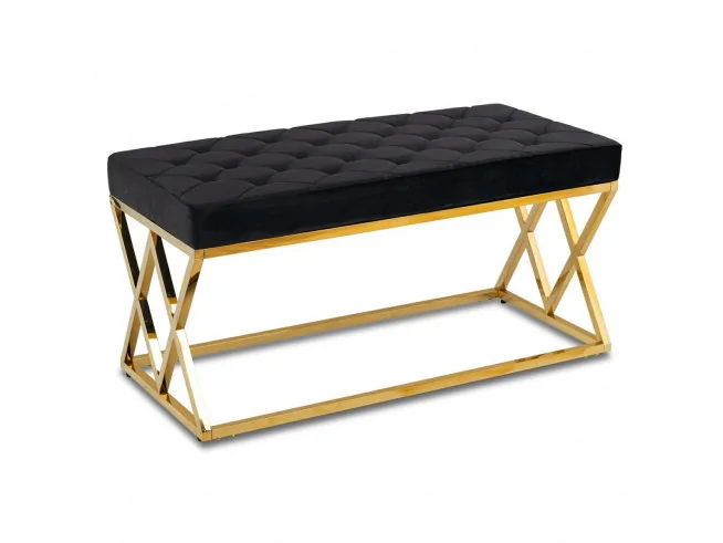 Pikowane siedzisko Timantti Gold Black