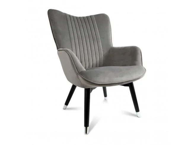 Fotel Glam Aluminium Szaro-Czarny