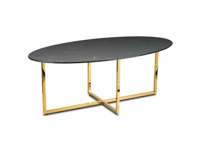 Stolik kawowy Vertigo Złoto-Czarny 120 cm