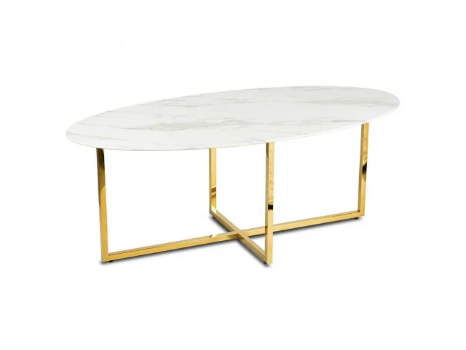 Stolik kawowy Vertigo Złoto-Biały 120 cm