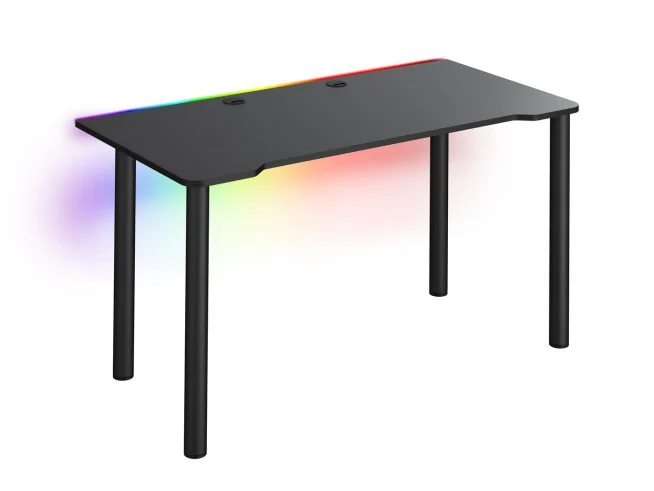 Biurko gamingowe z listwą LED RGB i przelotkami TechDesk BASIC ERGO XL